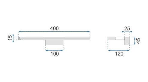 Bathroom Wall LED Light TOOLIGHT APP368-1W Chrome 8W 40cm