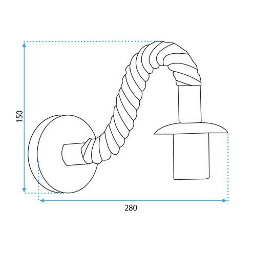 Wall Light Toolight APP1466-1W Rope E27