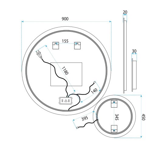 Mirror Rea R-9045 Led Transparent