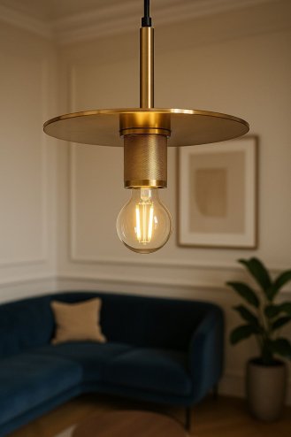 Pendant Lamp TOOLIGHT APP1181-1CP FLAT Gold Metal E27 1-light point