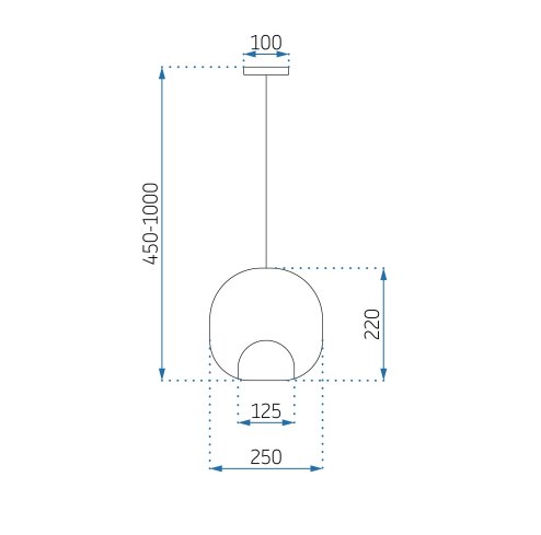 Pendant Lamp TOOLIGHT APP1027-1CP Black Round 1-light point E27 25x25x45-100cm