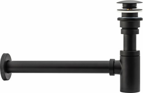 Univerasl Basin Siphon + Basin Plug Click-Clack REA Black