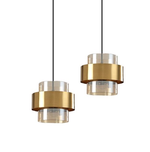 Pendant Lamp TOOLIGHT APP1236-1CP Gold Metal Glass E27 1-light point