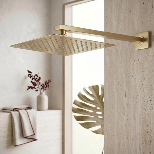 Rea Square Shower Arm Js-9022bg 40cm Brush Gold