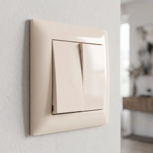 Toolight Double Switch Oste Jnh007-w Beige