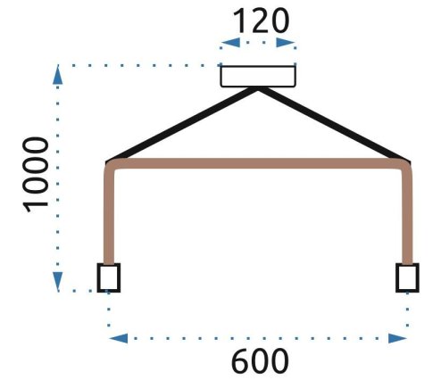 Pendant Lamp TOOLIGHT APP677-5CP Rope 5 5-light points E27 60x60x100cm