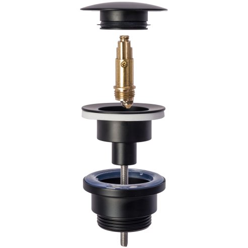Univerasl Basin Siphon + Basin Plug Click-Clack REA Black