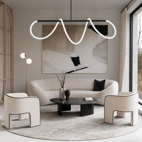 Pendant LED Lamp TOOLIGHT APP856 Black Metal Plastic 40W