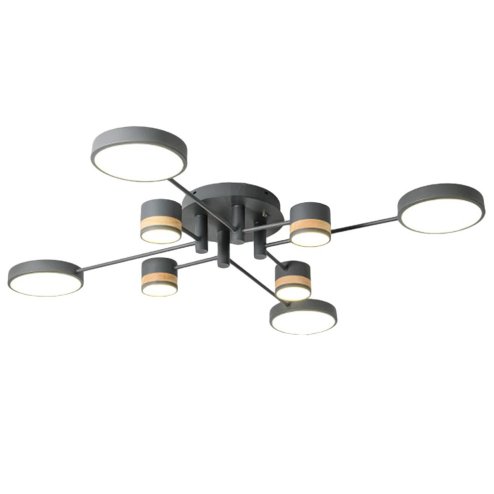 Ceiling LED Lamp Chandelier TOOLIGHT APP528-8C Grey + Remote Control 8-light points 79x79x11Cm