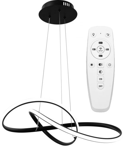 Pendant LED Lamp TOOLIGHT APP395-CP Modern Black + remote control 1-light point 40W 55x55x14,5cm
