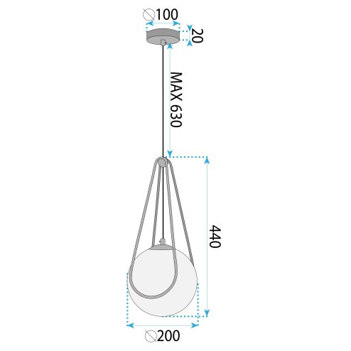 HANGING CEILING LAMP TOOLIGHT APP1793-1CP WHITE 20CM