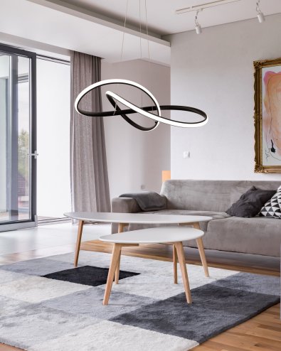 Pendant LED Lamp TOOLIGHT APP395-CP Modern Black + remote control 1-light point 40W 55x55x14,5cm