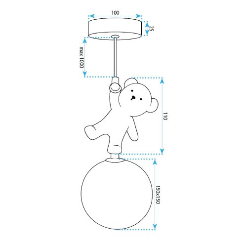 CEILING LAMP CHANDELIER REA G166-1CP WHITE