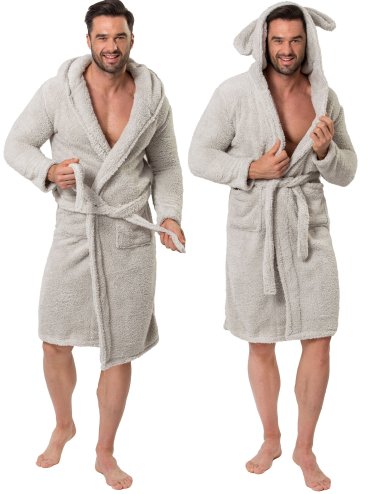 Bathrobe Teddy Grey Men S/M