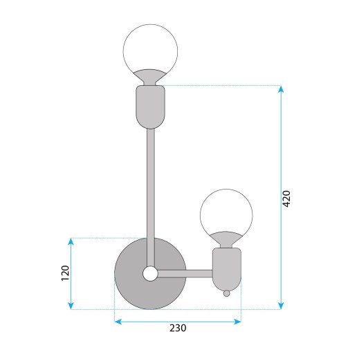 WALL LAMP TOOLIGHT APP1707-2W BLACK