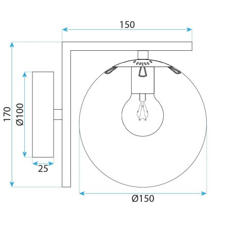 WALL LAMP TOOLIGHT G102-1W GOLD WHITE