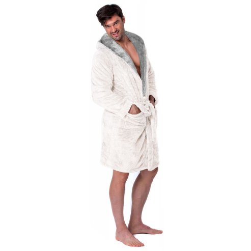 Bathrobe men Jordan Ecru Grey L