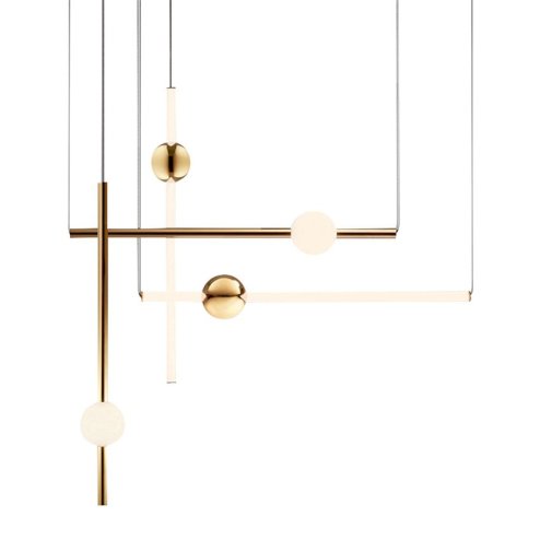 Pendant LED Lamp TOOLIGHT APP476-CP LONG White Gold 1-light point 12W 10x10x59-119cm