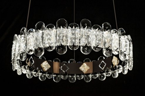 Pendant LED Lamp TOOLIGHT APP1041-CP Cristal + remote control Round 1-light point 44 W 39x39x10-102cm