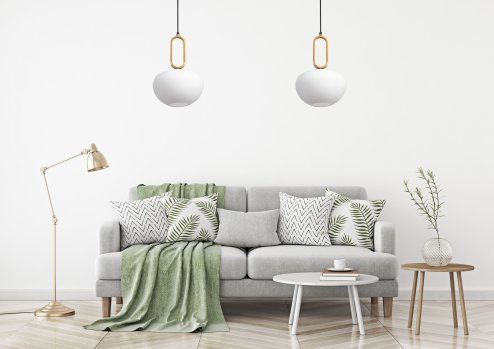Pendant Lamp TOOLIGHT APP1074-1CP White Gold 1-light point E27 22x22x15,5-100cm