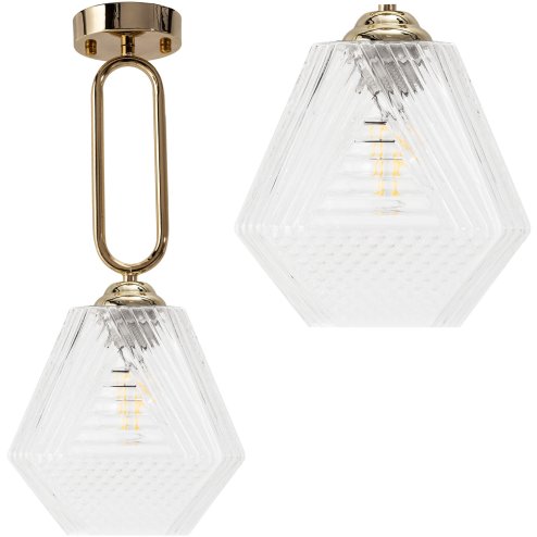Pendant Lamp TOOLIGHT APP1025-1CP Gold 1-light point E27 20x20x47cm