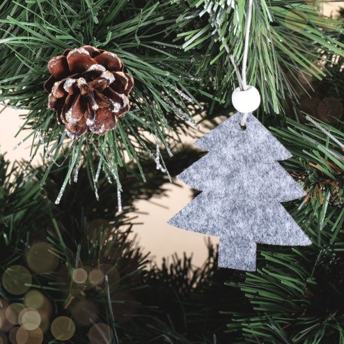Set of 16pcs Christmas tree hangers Grey