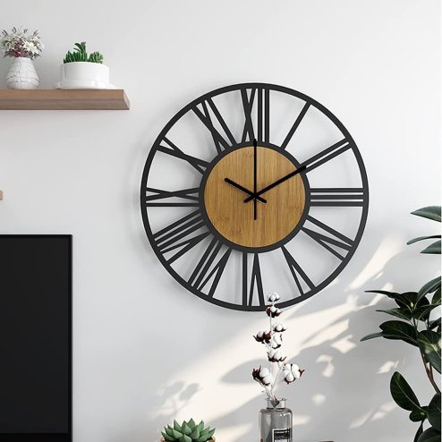 Round Wall Clock Loft 35 cm metal/wood MC70902