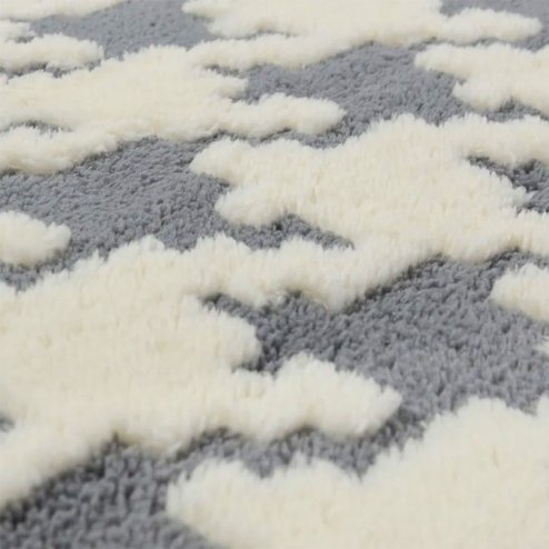 PLUSH CARPET CLOVER PEPITKA GREY 1.40*2.00