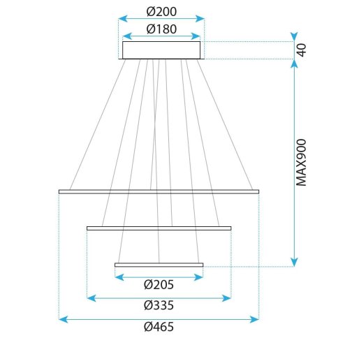 CEILING LAMP CHANDELIER TOOLIGHT LED G041-3CP BRUSH GOLD
