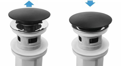 UNIVERSAL CLICK-CLACK WASHBASIN SIPHON REA FLOW BLACK