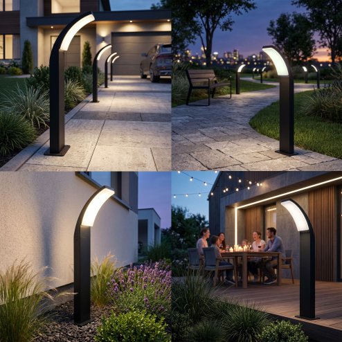 Toolight Standing Led Garden Lamp Jnh033-g Black