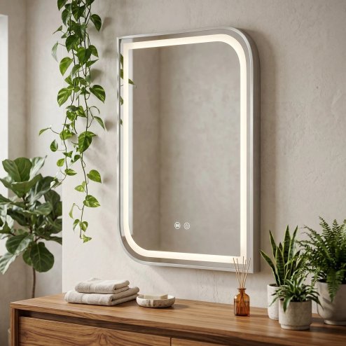 Mirror Rea Zone 80X60 Led Brush Nickel