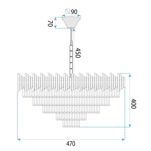 CEILING LAMP CHANDELIER TOOLIGHT G063-CP 50cm BLACK