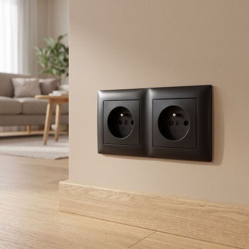 Toolight Double Socket Frame Oste Jnh014-2f Black