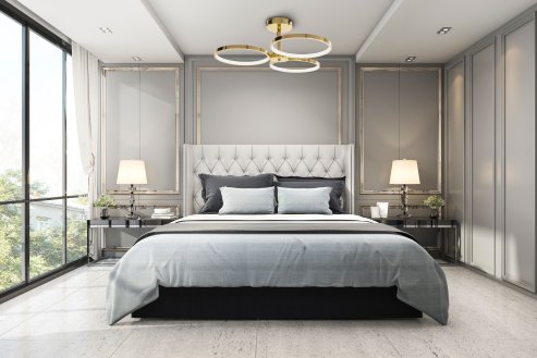 Pendant LED Lamp TOOLIGHT APP993-C Gold + remote control 3-light points 70W 63x66x24cm