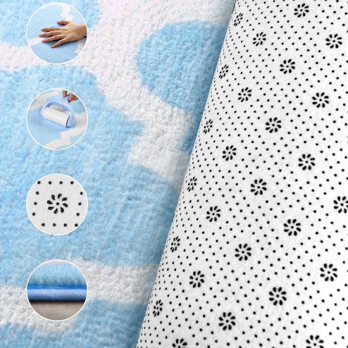 PLUSH CARPET CLOVER BLUE 1.20*1.70