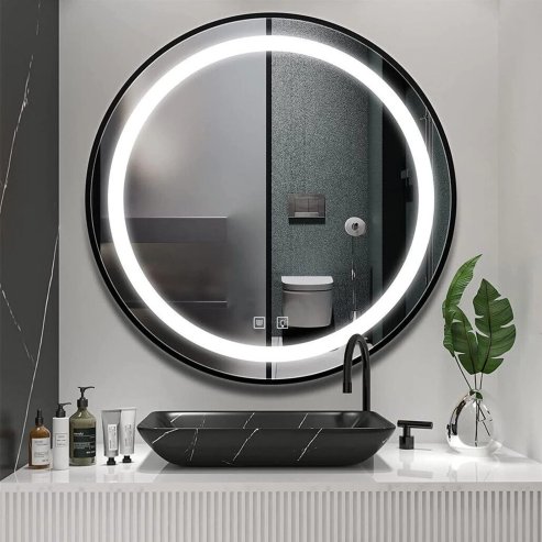 MIRROR REA MMJ BLACK 100CM LED