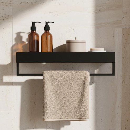 Bathroom Shelf Sf01 45Cm Black Matt