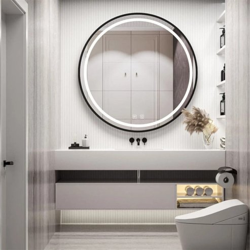 Bathroom LED Mirror REA MMJ 70cm Black
