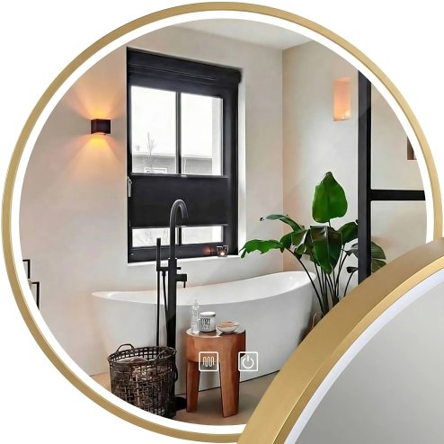 Bathroom LED Mirror REA MMJ 70cm Brushed Rose Gold
