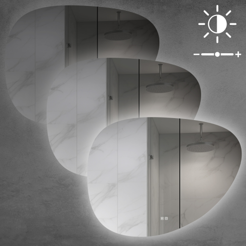 MIRROR REA LED H142 86X63CM TRANSPARENT