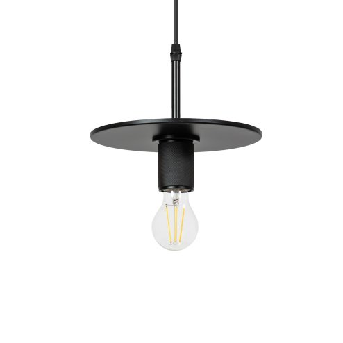 Pendant Lamp TOOLIGHT APP1180-1CP FLAT Black Metal E27 1-light point