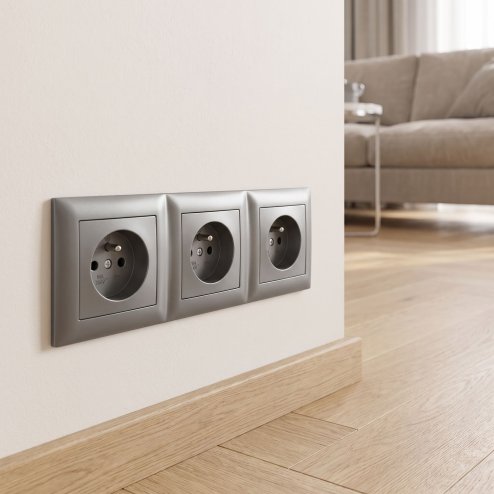 Toolight Triple Socket Frame Oste Jnh015-3f Grey