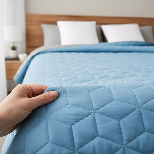 bedspread quilted Diamante L.Grey / Blue
