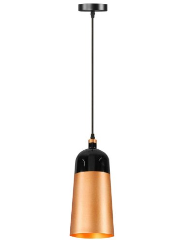 Pendant Lamp TOOLIGHT APP196 FOX B Bell Metal Black - Gold Pink E27 1-light point