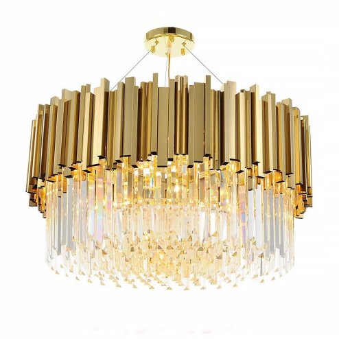 Chandelier Toolight APP601-C Crystal Gold 4-light points E14 38x38x13,5cm