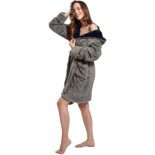 Bathrobe Jordan Grey-Navy M