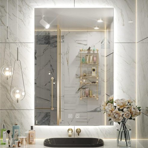 Bathroom LED Mirror REA SQR 50x100cm