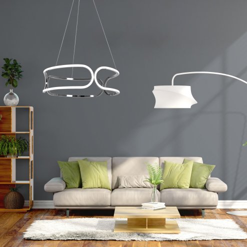 Pendant LED Lamp TOOLIGHT APP792-CP Chrome + remote control 3-light points 90 W 56x56x18-108cm
