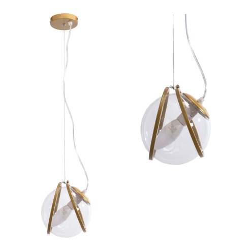 Pendant Lamp TOOLIGHT APP1089-1CP Gold Transparent Ball 1-light point E27 14x14x16-106cm